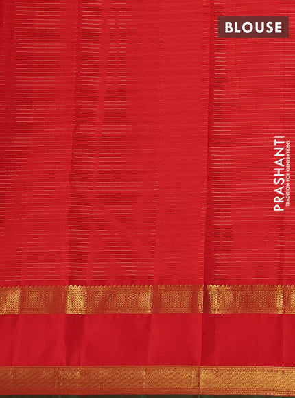 Light Pink & Red Pure Kanchipuram Silk - Checks