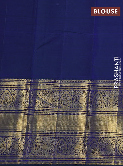 Peacock Blue Pure Kanchipuram Silk - Buttas