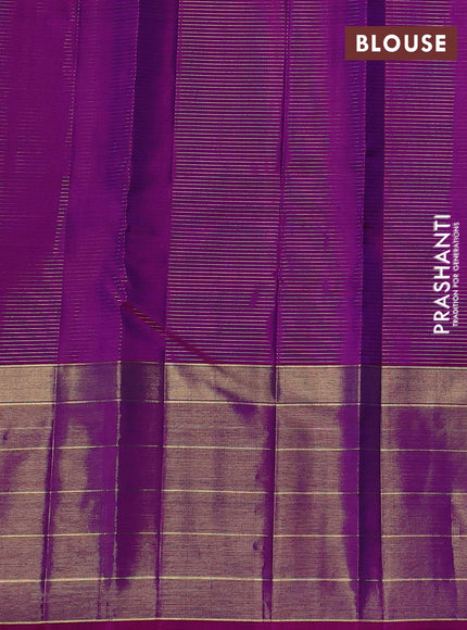 Lavender & Purple Pure Kanchipuram Silk - Checks