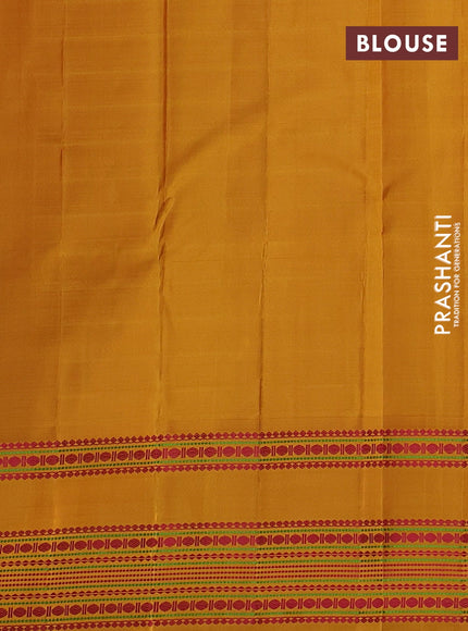 Pink & Mustard Pure Kanchipuram Silk - Buttas