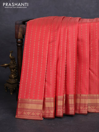 Orange & Pink Pure Kanchipuram Silk - 1000 Buttas
