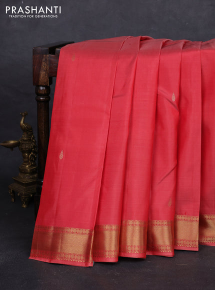Red Pure Kanchipuram Silk - Buttas