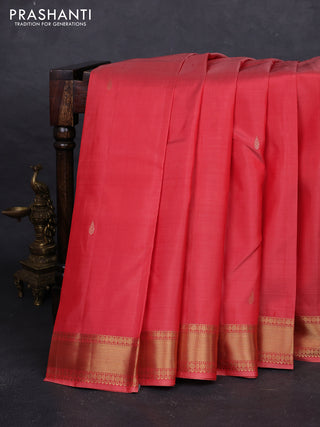 Red Pure Kanchipuram Silk - Buttas