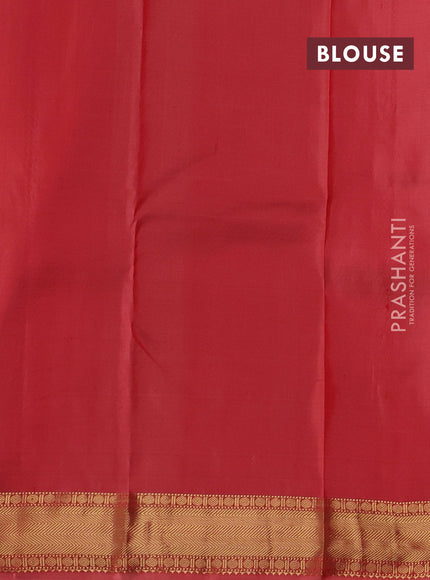 Red Pure Kanchipuram Silk - Buttas