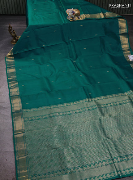 Teal Green Pure Kanchipuram Silk - Buttas