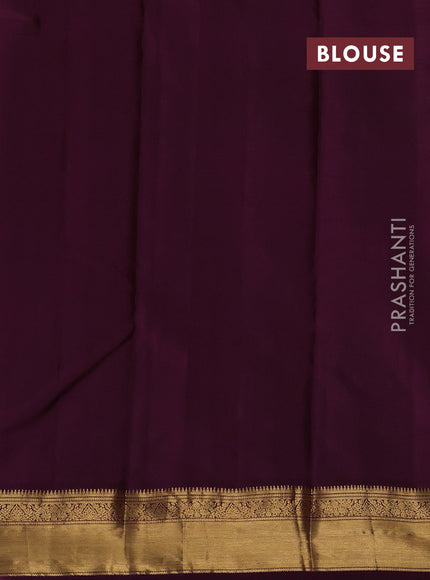 Mauve Pink & Wine Pure Kanchipuram Silk - Checks