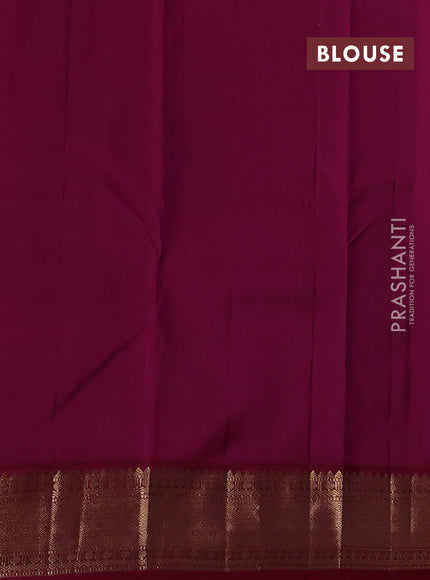 Teal Green & Maroon Pure Kanchipuram Silk - Buttas