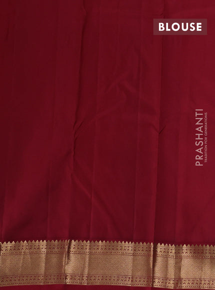 Beige & Maroon Pure Kanchipuram Silk - Buttas