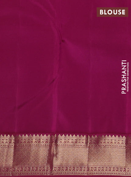 Blue & Magenta Pink Pure Kanchipuram Silk - Buttas