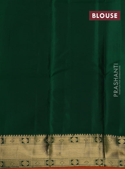 Pastel Green & Green Pure Kanchipuram Silk - Buttas
