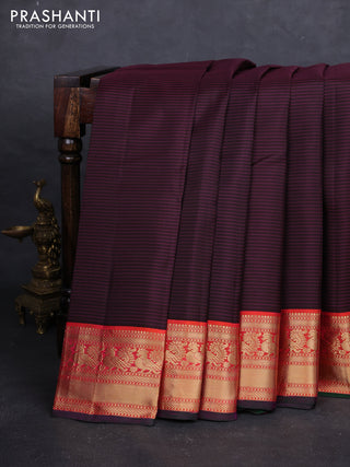 Wine & Red Pure Kanchipuram Silk - Buttas