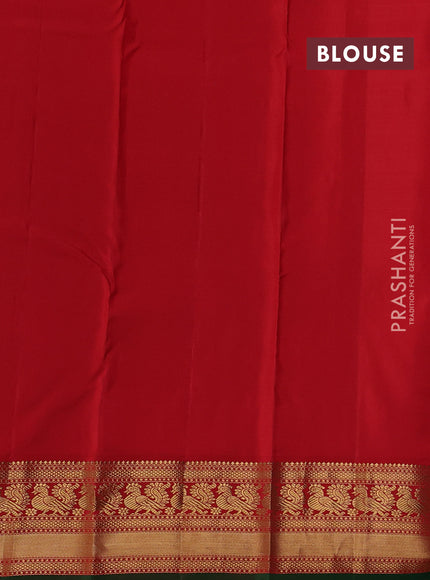 Royal Blue & Red Pure Kanchipuram Silk - Buttas