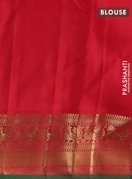Yellow & Red Pure Kanchipuram Silk - Buttas