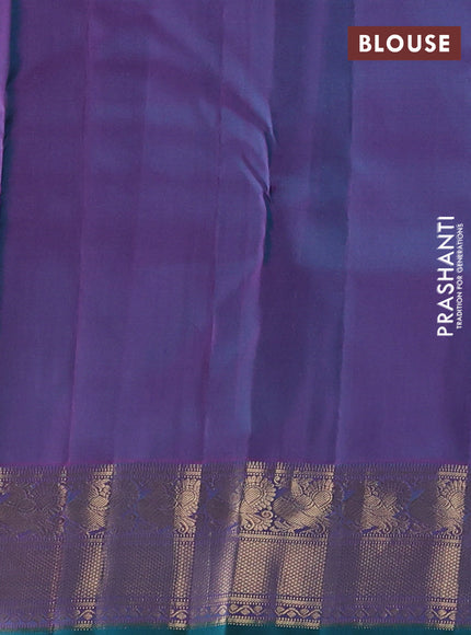 Teal Green Pure Kanchipuram Silk - Buttas