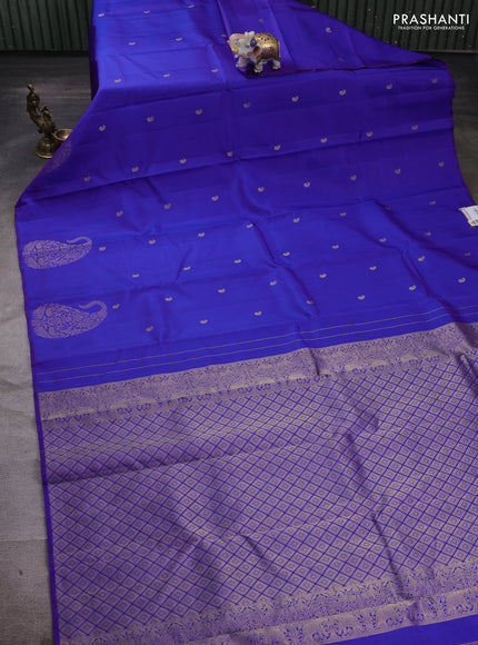 Blue Pure Kanchipuram Silk - Buttas