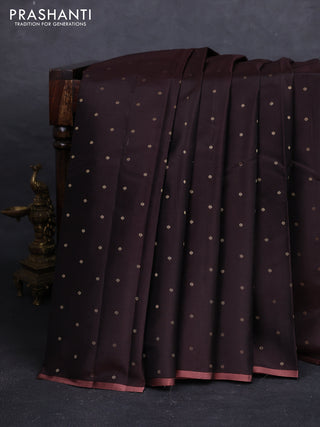 Coffee Brown & Peach Pure Kanchipuram Silk - 1000 Buttas