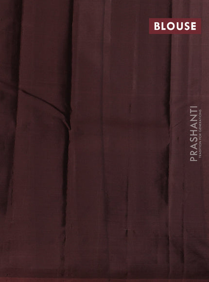 Coffee Brown & Peach Pure Kanchipuram Silk - 1000 Buttas