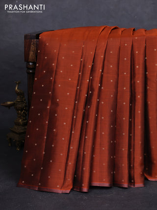 Rust & Peach Pure Kanchipuram Silk - 1000 Buttas