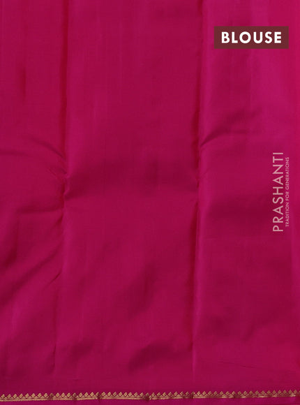 Sunset Orange & Pink Pure Kanchipuram Silk - Buttas