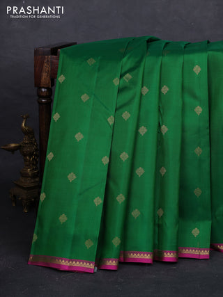Green & Pink Pure Kanchipuram Silk - Buttas
