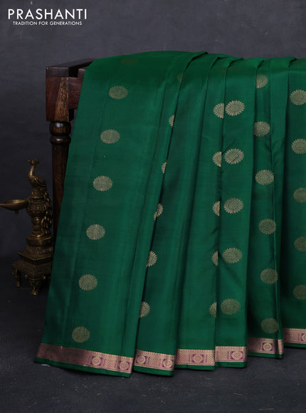 Green Pure Kanchipuram Silk - Buttas