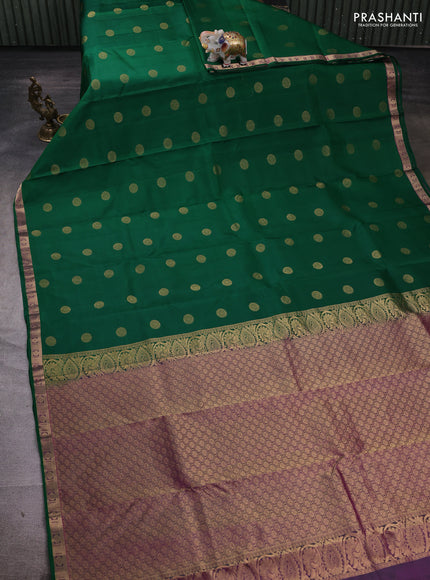 Green Pure Kanchipuram Silk - Buttas