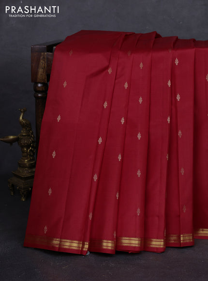 Red Pure Kanchipuram Silk - Buttas