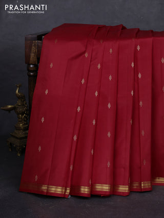 Red Pure Kanchipuram Silk - Buttas