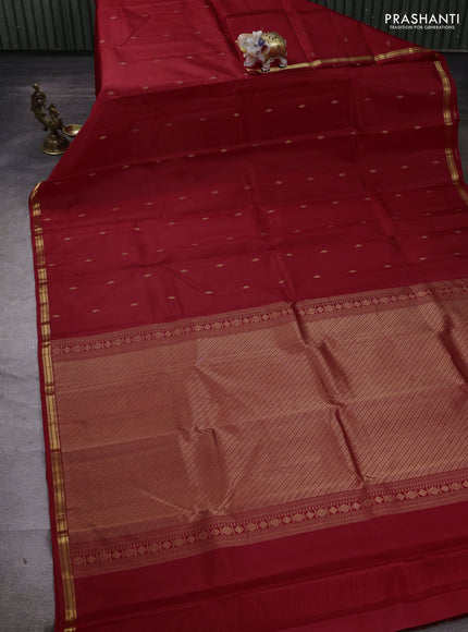 Red Pure Kanchipuram Silk - Buttas