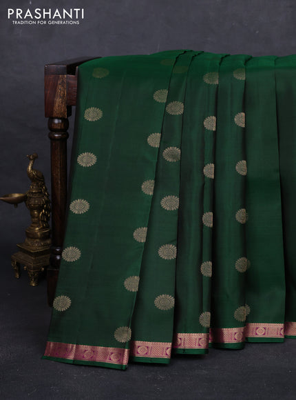 Green & Pink Pure Kanchipuram Silk - Buttas