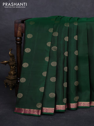 Green & Pink Pure Kanchipuram Silk - Buttas