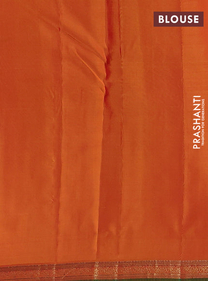 Red & Mustard Yellow Pure Kanchipuram Silk - Buttas
