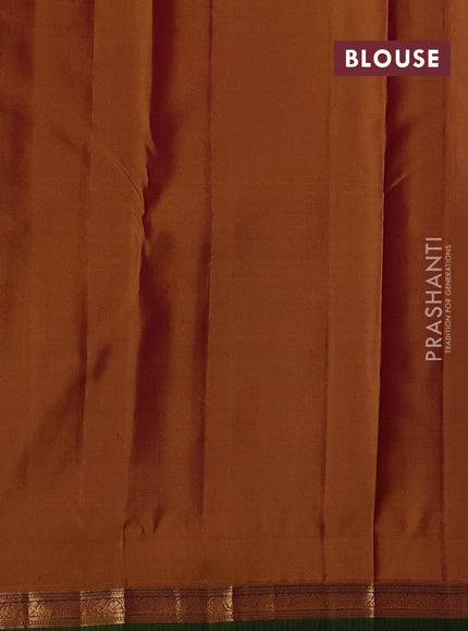 Purple & Mustard Yellow Pure Kanchipuram Silk - Buttas