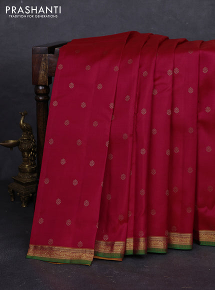 Pink & Mustard Yellow Pure Kanchipuram Silk - Buttas