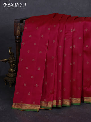 Pink & Mustard Yellow Pure Kanchipuram Silk - Buttas
