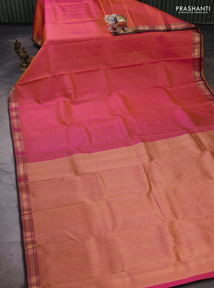 Pink & Green Pure Kanchipuram Silk - Buttas