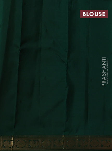 Wine & Green Pure Kanchipuram Silk - Buttas