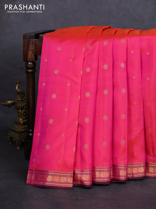 Candy Pink & Pastel Purple Pure Kanchipuram Silk - Buttas