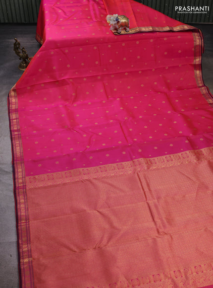 Candy Pink & Pastel Purple Pure Kanchipuram Silk - Buttas