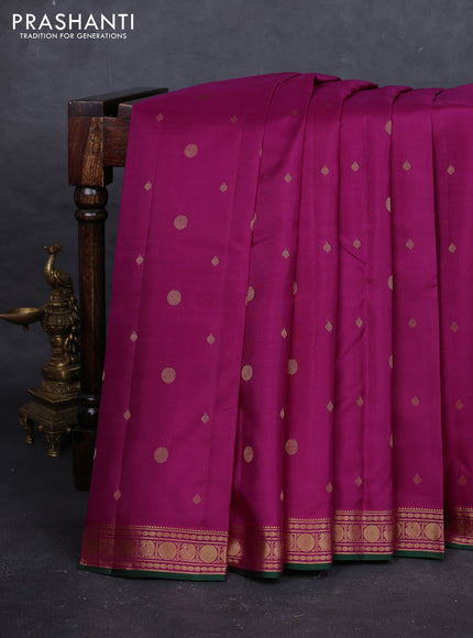 Magenta Pink & Pink Pure Kanchipuram Silk - Buttas
