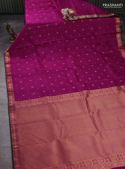 Magenta Pink & Pink Pure Kanchipuram Silk - Buttas