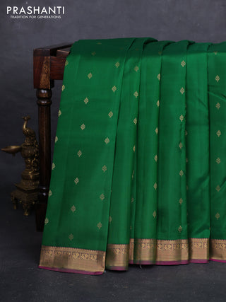 Green & Pink Pure Kanchipuram Silk - Buttas