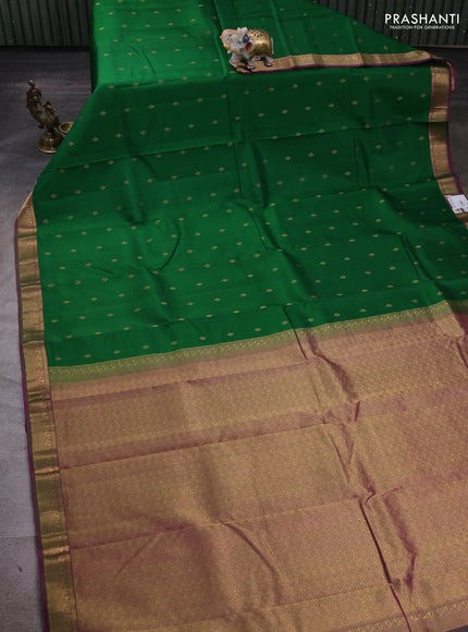 Green & Pink Pure Kanchipuram Silk - Buttas