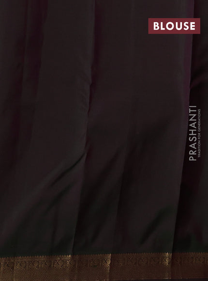 Magenta Pink & Green Pure Kanchipuram Silk - Buttas