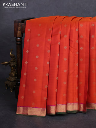 Rust & Pink Pure Kanchipuram Silk - Buttas