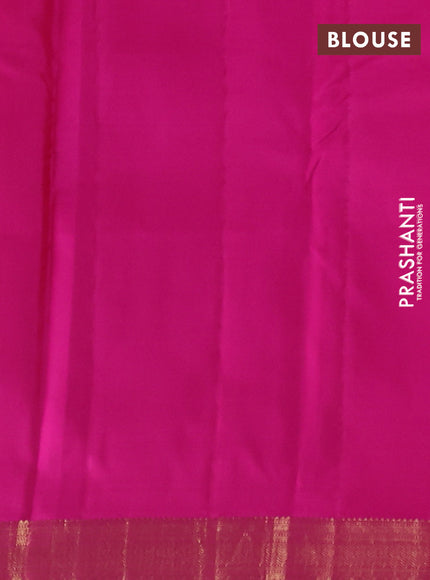 Mustard Yellow & Pink Pure Kanchipuram Silk - Buttas