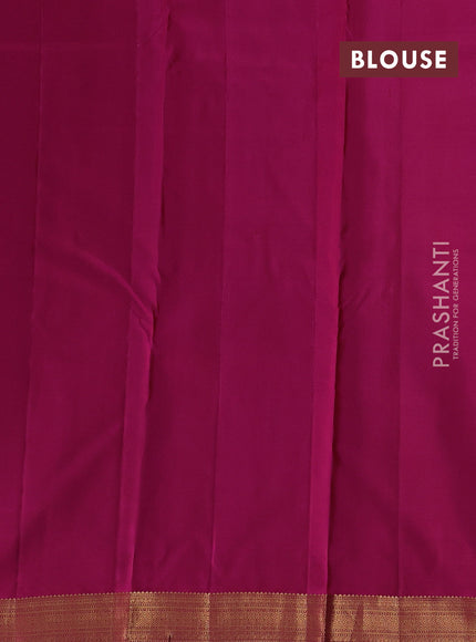 Coffee Brown & Pink Pure Kanchipuram Silk - Buttas