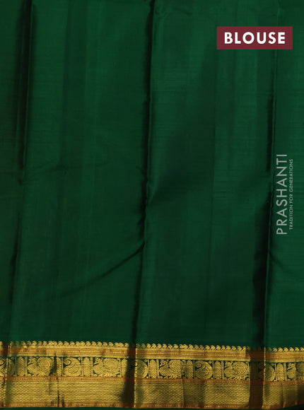Yellow & Green Pure Kanchipuram Silk - Checks