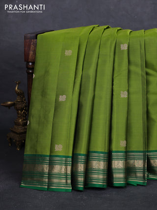 Lime Green & Green Pure Kanchipuram Silk - Vairaosi
