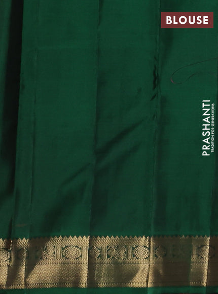 Orange & Green Pure Kanchipuram Silk - Buttas